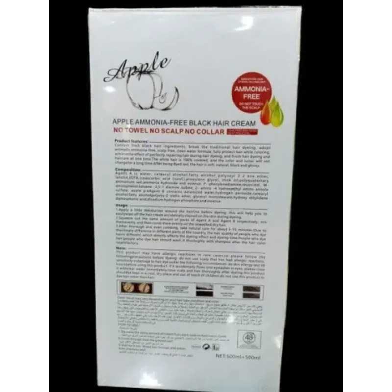 Apple Hair Color Cream 96 Natural Black Ammonnia Free