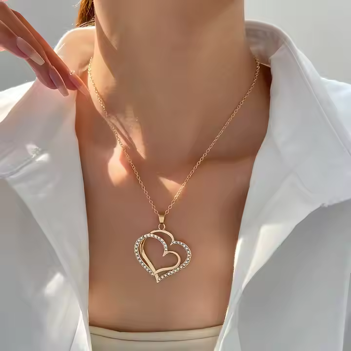 Custom Zircon Heart Necklace Silver 925 18K Gold Plated 925 Sterling Silver Gold Filled Necklaces Diamond Women Silver Necklace